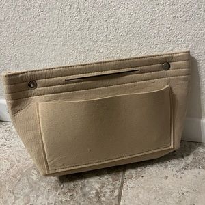 Purse organizer tan felt pockets